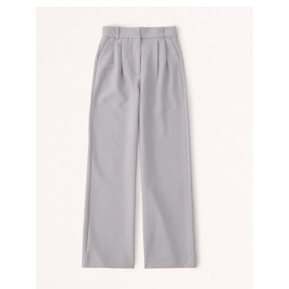 Abercrombie & Fitch Womens Sloane Gray Pleated Wide-Leg Pants Small